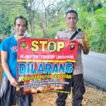 <em>Bhabinkamtibmas Kelurahan Bumi Emas Terus Mensosialisasikan kepada warga untuk tidak Membakar Hutan dan lahan</em>